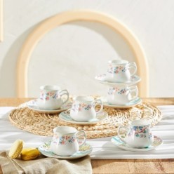 Emsan Samatya 6 Kişilik Porselen Kahve Fincan Takımı