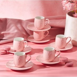 Emsan Bridal 6 Kişilik Kahve Fincanı Pembe