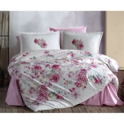 Clasy Ranforce Çift Kişilik Nevresim Takımı Desıma Pembe