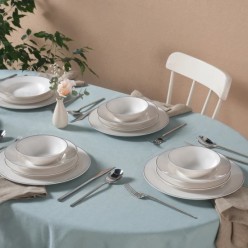 Karaca Rebeca Porselen 24 Parça 6 Kişilik Yemek Takımı Platin