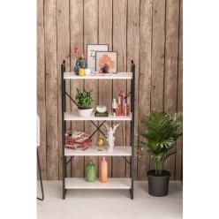 Falez Mobilya Beyaz 4 Raflı Dolap 7003