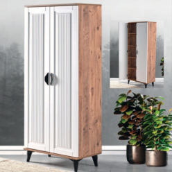 Alya Vakum Çok Amaçlı Ceviz Beyaz Dolap