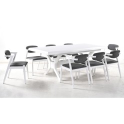 Zeus Beyaz MDF Yemek Masa Takımı
