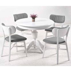 Kartal Beyaz Çizgili Göbek Ayak Masa Takımı