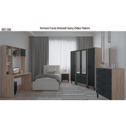 Armoni Ceviz Antrasit Genç Odası Takımı