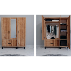 Armoni Üç Kapılı Ceviz Dolap