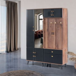 Ebruli Ceviz Siyah Portmanto