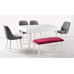 Yarmalı İnci Beyaz Masa Takımı