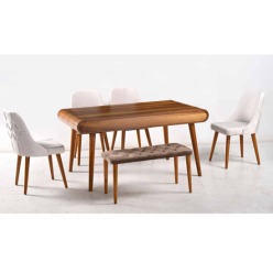 İnci Kapitone Ceviz Masa Takımı