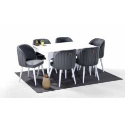 Roma Avangard Beyaz Masa Takımı