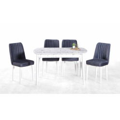 Retro Lam beyaz mermer Masa Takımı