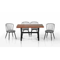 Taç Kütük Lam Ceviz Masa Takımı