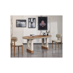 7042 Krem Atlantik Çam Yemek Masası