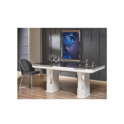 7027 Beyaz Gümüş Yemek Masası 