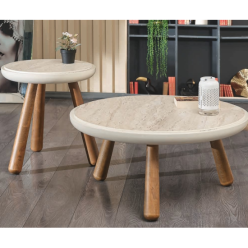 4168 Krem Oval Orta Sehpa