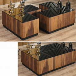 4156 Atlantik Çam Aynalı Orta Sehpa