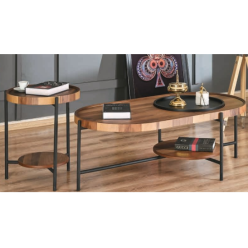 4139 Siyah Ayaklı Atlantik Çam Orta Sehpa + 5049 Zİgon Sehpa