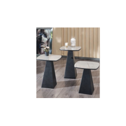 5144 Siyah Krem Mermer Yan Sehpa 3'Lü