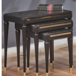 5100 Siyah Gold Zigon Sehpa 3'Lü