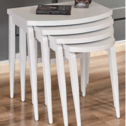 5005 Beyaz Zigon Sehpa 3'Lü