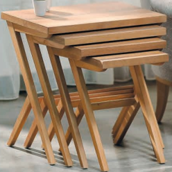 5010 Ahşap Zigon Sehpa 3'Lü