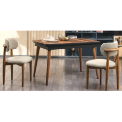 7057 Ahşap Siyah Yemek Masası 