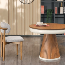 7046 Ahşap Beyaz Oval Yemek Masası 