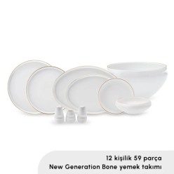 Karaca Streamline Sunset Porselen 59 Parça 12 Kişilik Yemek Takımı Gold