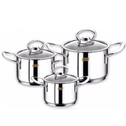 FMS Lara 16-18-20 cm Küçük 6 Parça Çelik Tencere Seti