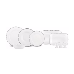 Karaca Elegance Bone Prosper 53 Parça 12 Kişilik Yemek Takımı Platin