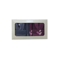 Özdilek Golden Palm Aile Bornoz Seti - Antrasit Mürdüm