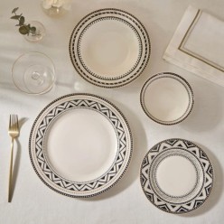 Karaca Elegance Bone Tria 24 Parça 6 Kişilik Yemek Takımı Siyah