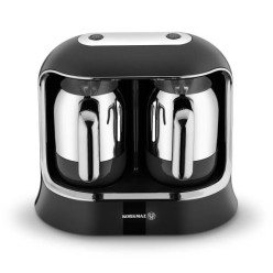 Korkmaz A861-01 Kahvekolik Twin Siyah/Krom Türk Kahve Makinesi