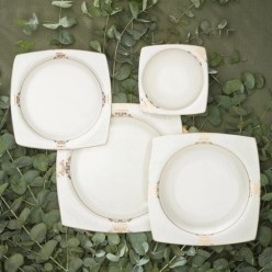 Karaca Fine Pearl Barok 26 Parça 6 Kişilik Kare İnci Kahvaltı/Servis Takımı