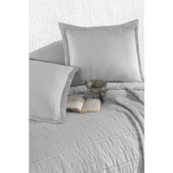 Clasy Ranforce Pamuk Çift Kişilik Yatak Örtüsü Seti Avola Gri