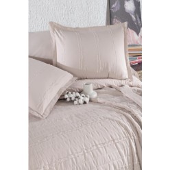 Clasy Ranforce Pamuk Tek Kişilik Yatak Örtüsü Seti Avola Taş Rengi