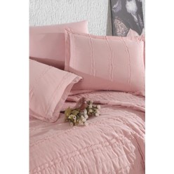 Clasy Ranforce Pamuk Tek Kişilik Yatak Örtüsü Seti Avola Pudra