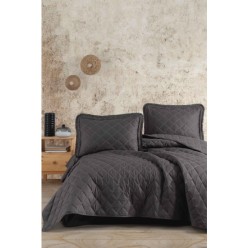 Clasy Tafana Antrasit Kapitone Pamuk ÇiftKişilik Yatak Örtüsü Takımı