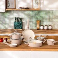 Emsan Swiss Crystal 11 Parça Tencere Seti Rosegold