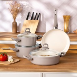 Emsan Swiss Crystal 7 Parça Tencere Seti Bej