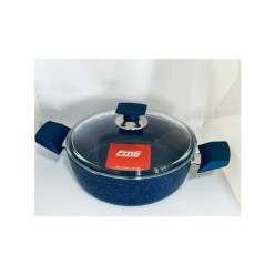 FMS Safir Granit Basık Tencere No:28 Mavi