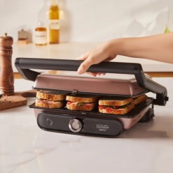 Karaca Gastro Grill Glass Premium 2400W Döküm Tost ve Izgara Makinesi Rosegold