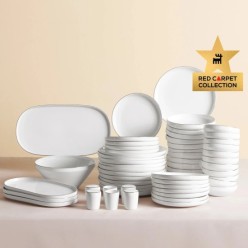 Karaca Red Carpet Collection Stream Bone Saturn 59 Parça 12 Kişilik Yemek Takımı Platin