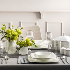 Karaca Neklus Fine Pearl 62 Parça 12 Kişilik Kare İnci Yemek Takımı