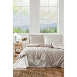 Özdilek Colourist Tek Kişilik Nevresim Takımı Kum Beji-Vanilya