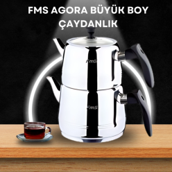 FMS Agora Metal Büyük Boy Çaydanlık
