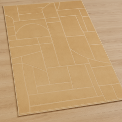 Luca LC03 Beige Peluş Dokulu Yumuşak Salon Halısı 100x200