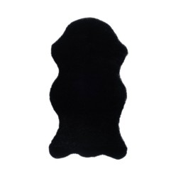 Bunny BN01 Black Tavşan Postu Yumuşak Pelüş Halı 80x150