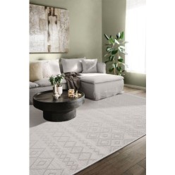 Cotton Halı Simba SM01 White Modern Sisal Halı 100X200