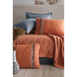 Clasy Butik Tek Kişilik Pike Takımı Bohemline Kiremit V2